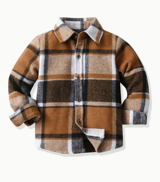 KIDS L/SLV BUTTON SHACKET