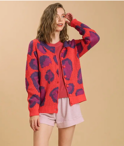 ANIMAL PRINT CARDIGAN