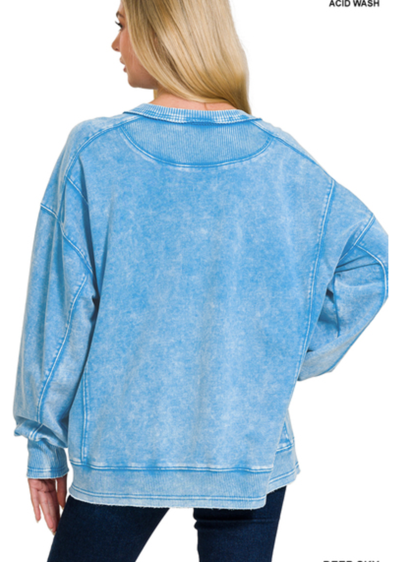 FR TERRY ACIDWSH PULLOVER