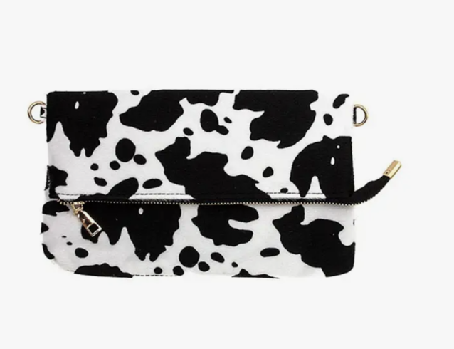 ANIMAL PRINT FOLD OVER CROSSBODY