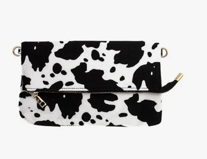 ANIMAL PRINT FOLD OVER CROSSBODY