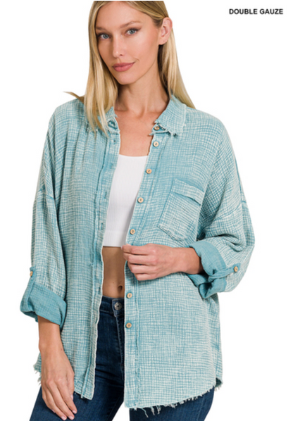 WSHD GAUZE BUTTONDOWN